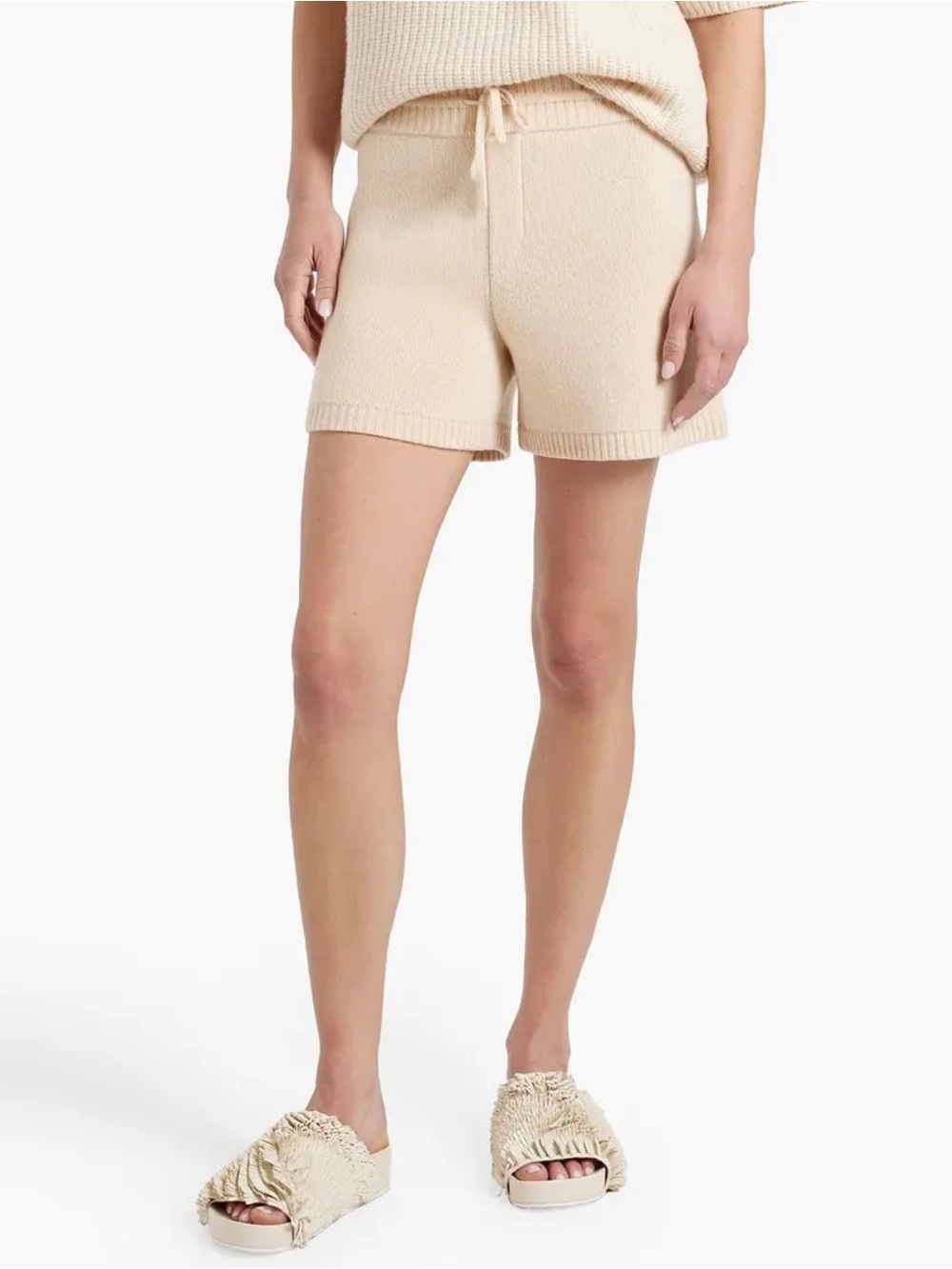 KHAITE Kev Cashmere Blend Shorts Custard NEW